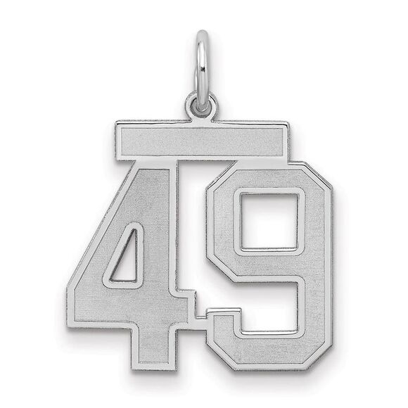Sterling Silver Jersey Collection Medium Number 49 Pendant